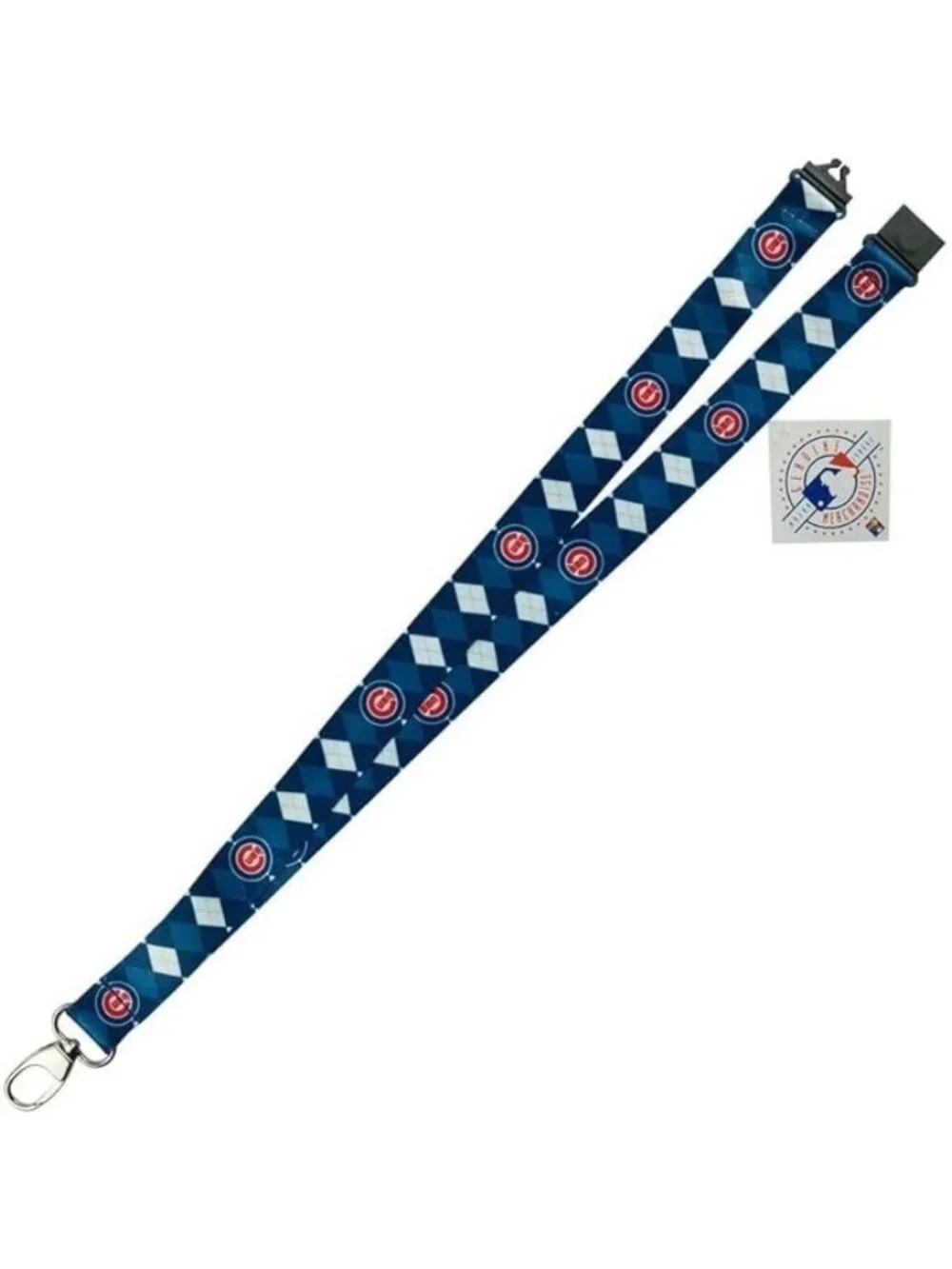 Chicago Cubs Lanyard Keychain Argyle Reversible With Clip MLB New